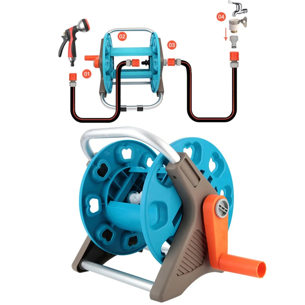 Portable Garden Hose Reel Cart – Lightweight ABS & Alloy Trolley