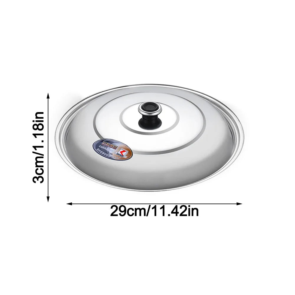 30-42cm Wok Pot Lid Universal Stainless Steel Kitchen Food Lid Thickened Reusable Frying Pan Cover Restaurant Kitchenware Peaceful Pleasures Health and Wellness 30cm