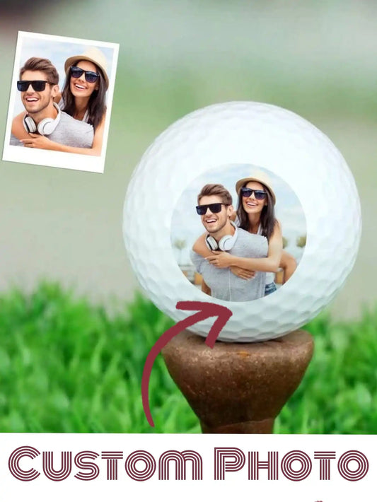 Custom Photo Golf Ball Personalized Face Image Text Gift For Golfer Dad Husband Friend Father Day Birthday Valentine Christmas Peaceful Pleasures Health and Wellness