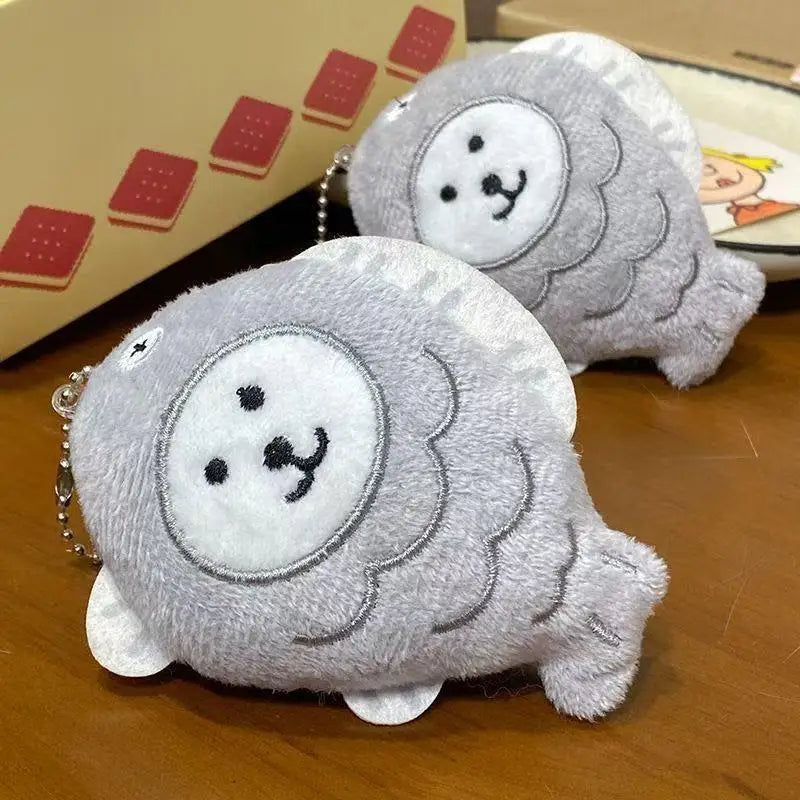 Cute Plush Fish Bear Keychain – Cartoon Doll Bag Charm Gift