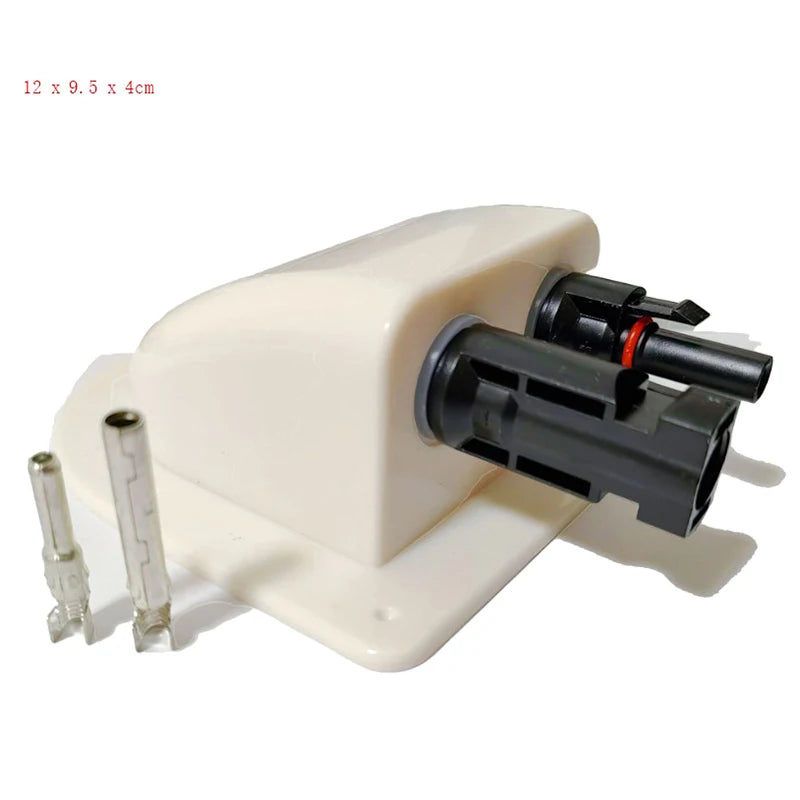 New Solar Panel Double Hole Wire Cable Entry Gland Sealing Box Curved Cable Connector Waterproof For RV Caravan Peaceful Pleasures Health and Wellness