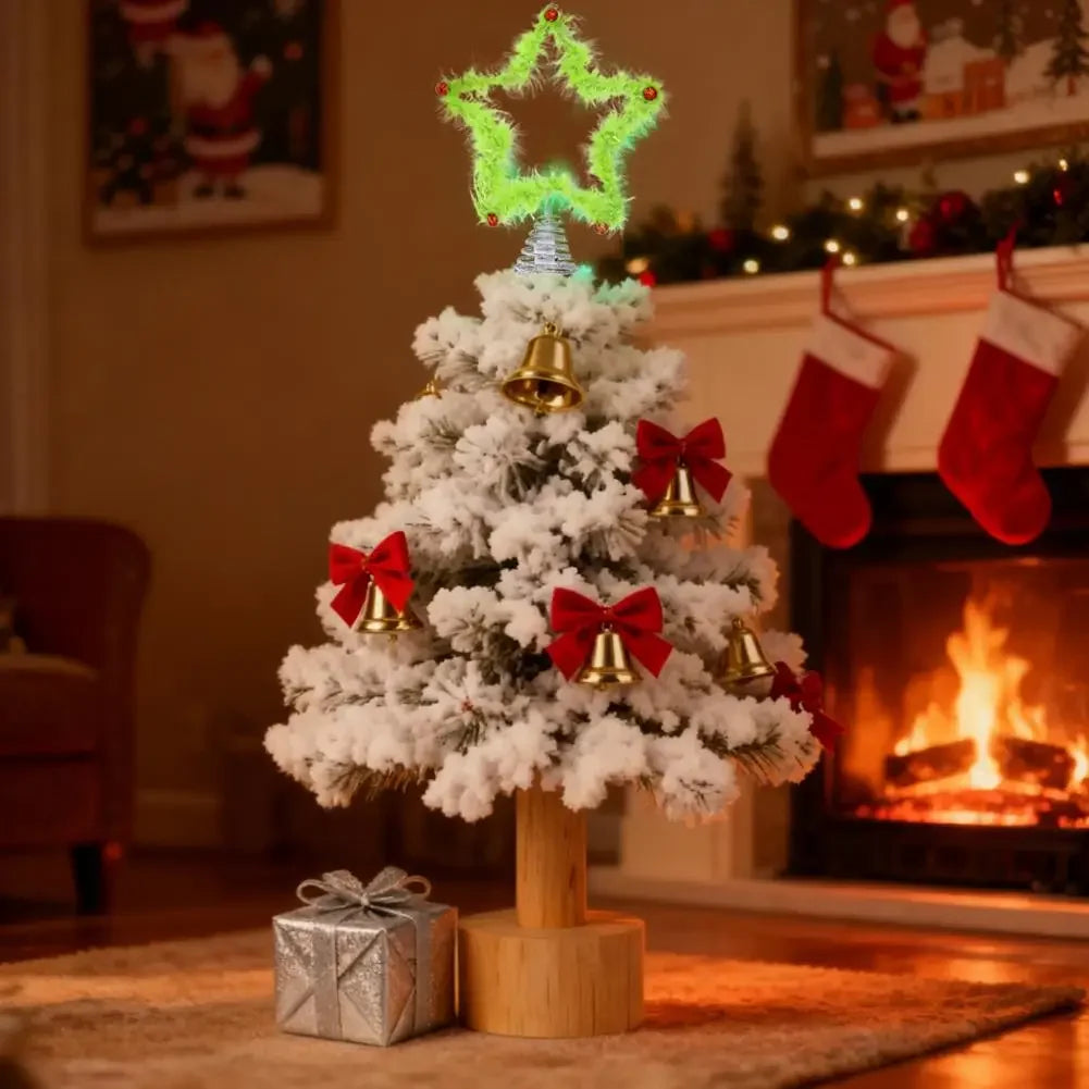 Christmas Fuzzy Grinch Star Tree Topper Iron Green Plush Holiday Festive Creative Home Party Decor Ornament Peaceful Pleasures Health and Wellness