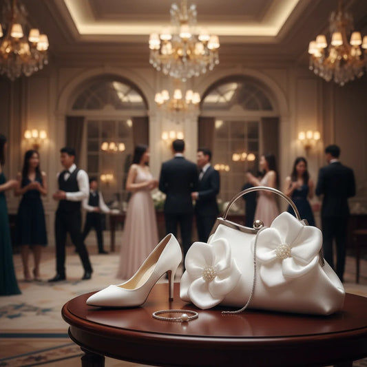 White Flower Clutch Bag For Women Evening Party Wedding Dress With Satin Material Peaceful Pleasures Health and Wellness