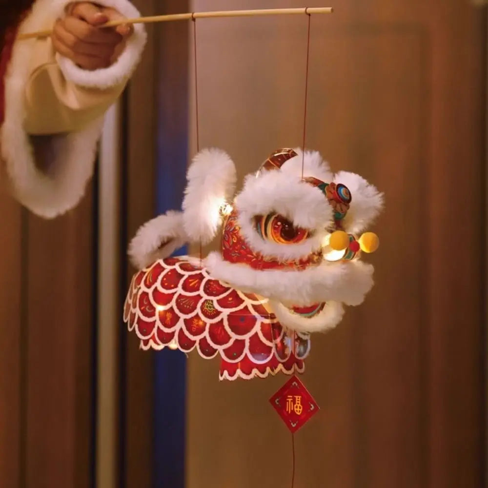 New Year Spring Festival Lantern Festival Year of The Horse Lion Dance Lantern Handmade DIY Kids Craft Kit Festival Decoration Peaceful Pleasures Health and Wellness