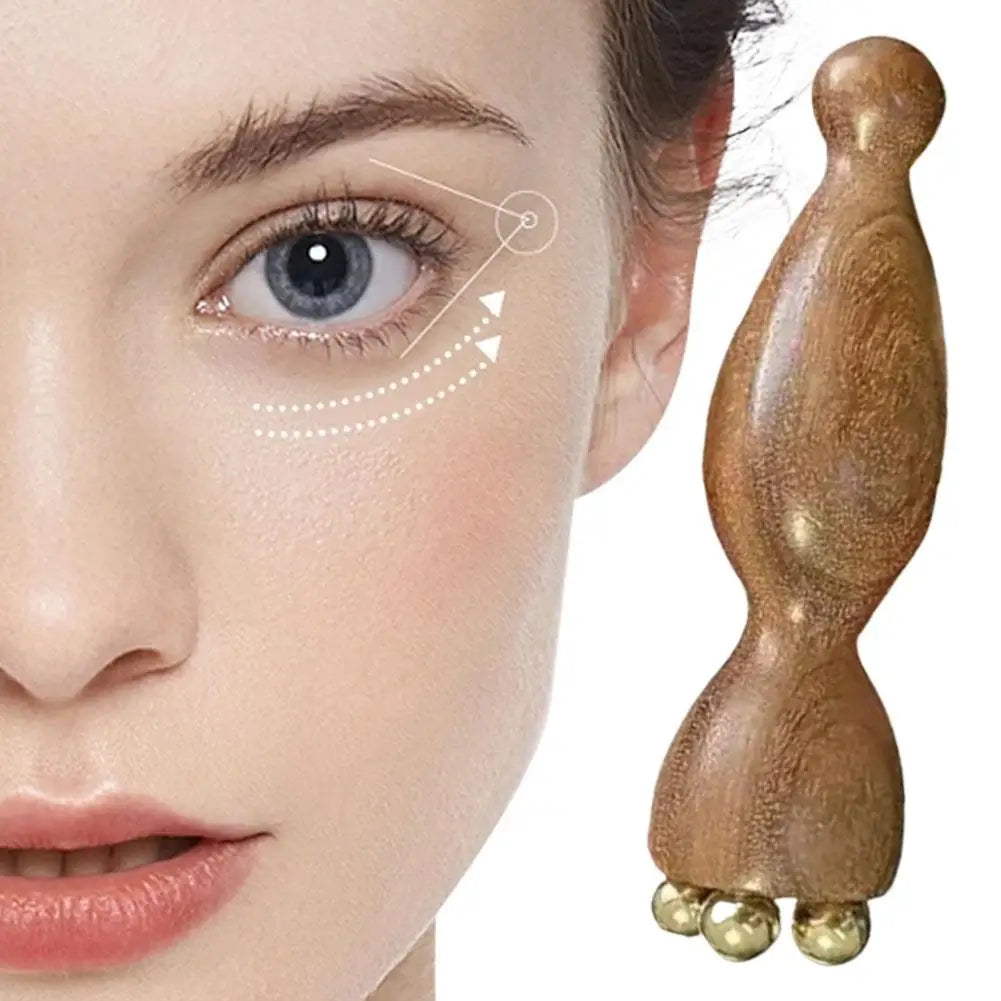 Brass Rosewood Lotus Seedpod Face Gua Sha Tool - Hot Massage Beauty Tool Eye Relaxation Dark Circles Meridians Acupoint Massage Peaceful Pleasures Health and Wellness