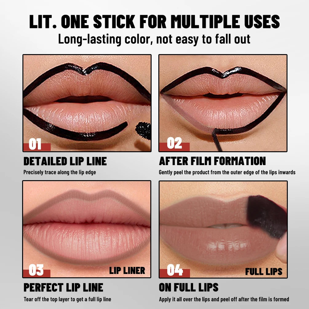 QIBEST Double Head Peel Off Lip Stain Long Lasting Waterproof Pink Lip Tint Transfer Proof Non-stick Cup Natural Lipgloss Makeup Peaceful Pleasures Health and Wellness
