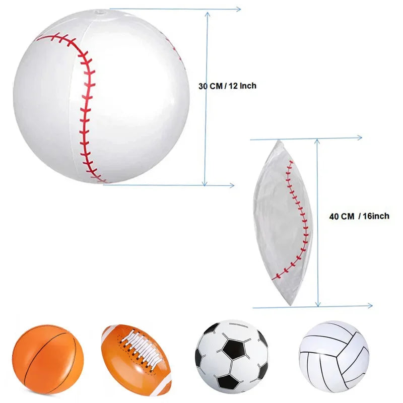 Inflatable Sports Balls Set – Football Basketball Baseball Party