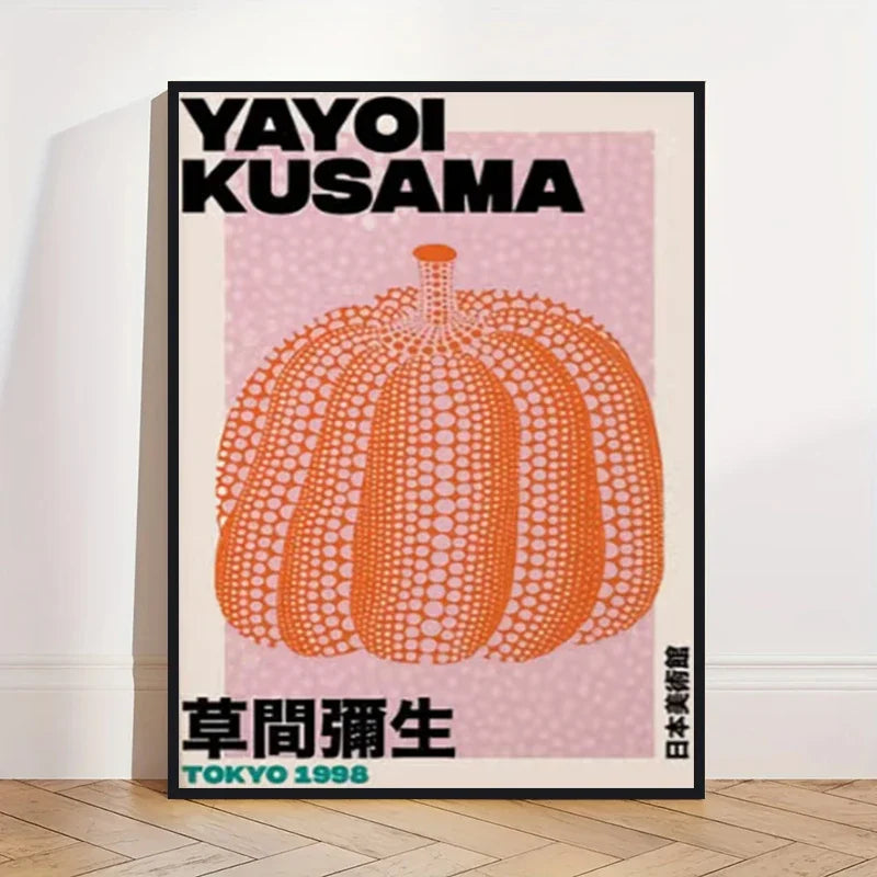 Yayoi Kusama Abstract Pumpkin Canvas Wall Art Print | Unframed