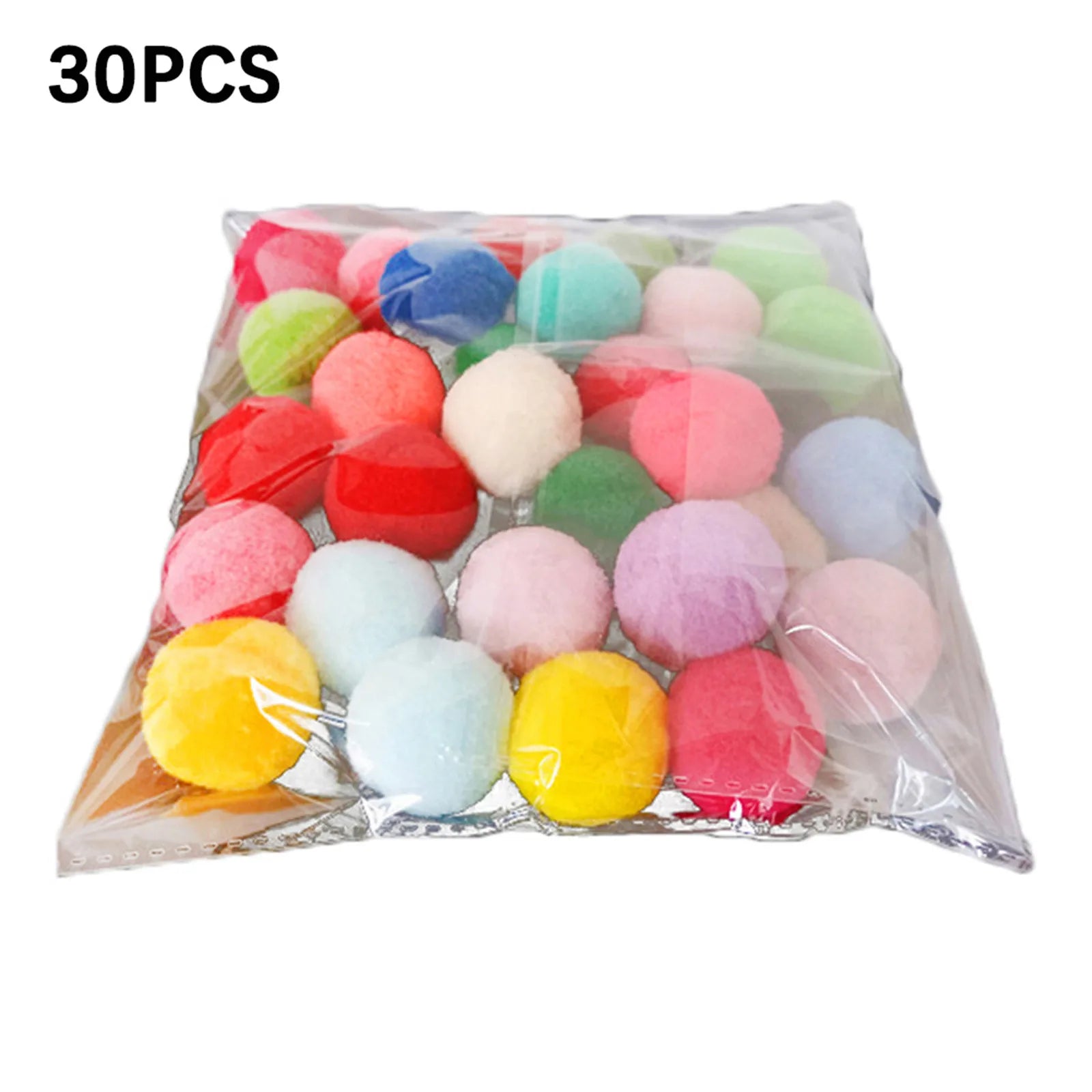 30Pcs 1.6"/4cm Cat Toy Balls Bulk Soft Kitten Pompon Toy Indoor Cats Interactive Play Training Toy Plush Balls Cats Favorite Toy Peaceful Pleasures Health and Wellness C One Size