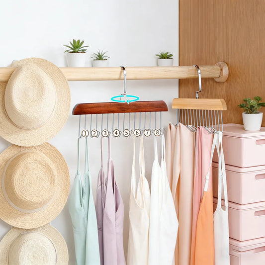 Multi-Layer Wooden Hanger with 8 Hooks | 360° Closet Organizer Closet Organizer Hanger Oasis Select