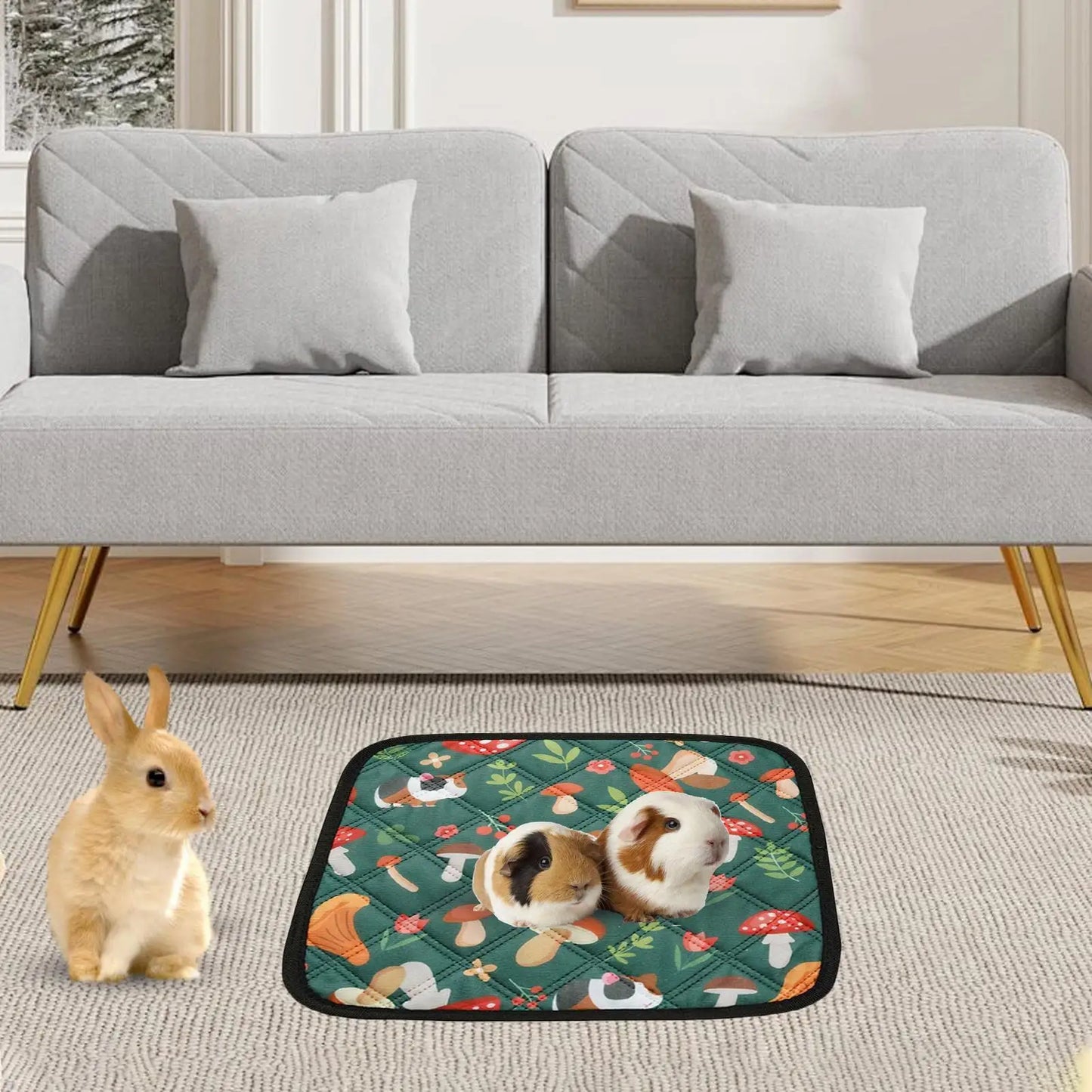 Washable Bunny Floor Mat | Reusable Small Animal Urine Pad