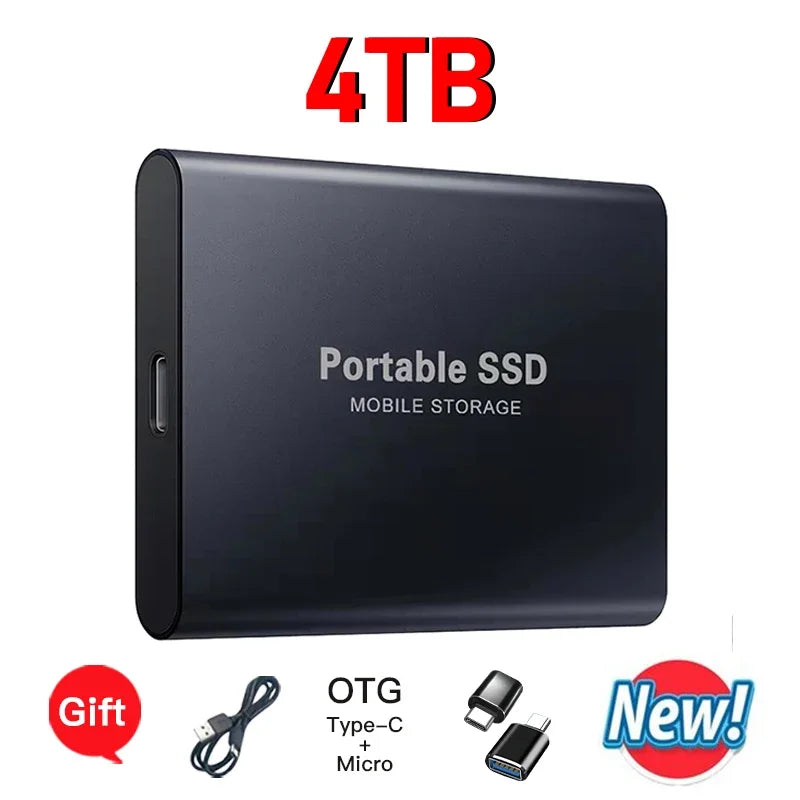 Portable SSD 1TB–16TB USB 3.1 Type-C Mobile Storage Drive