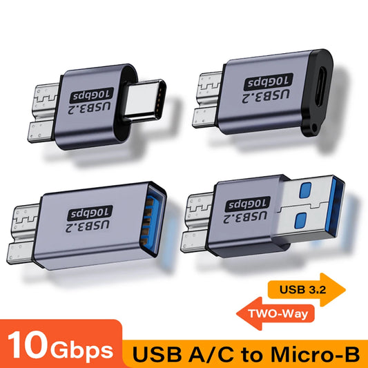 USB-C to Micro-B Adapter | USB 3.0 HDD Cable Connector USB Cable Adapter Peaceful Pleasures Health and Wellness