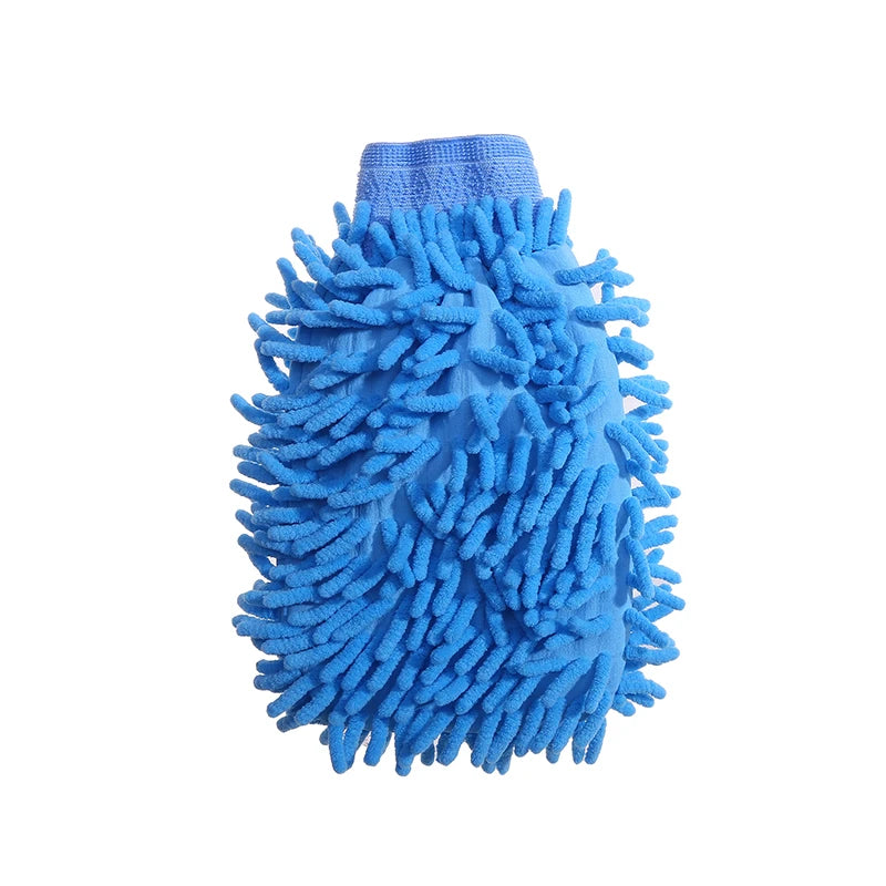 Car Washing Tools Chenille Car Wiping Gloves Coral Velvet Water Absorbing Cleaning Products Lock Mouth Waterproof Caterpillar Peaceful Pleasures Health and Wellness Sky blue