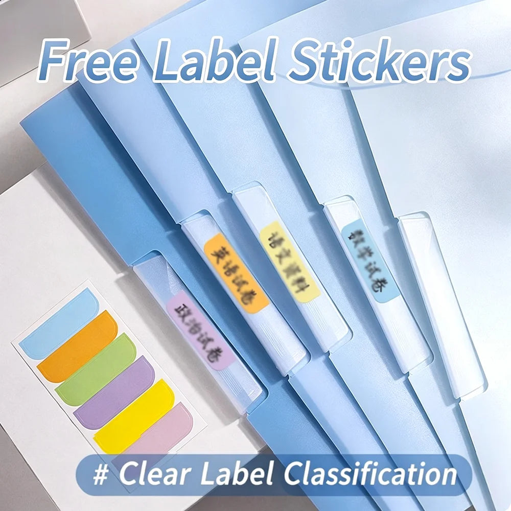 5 Rotating Pull Rod Clip A4 Transparent Insert Folder Side Opening