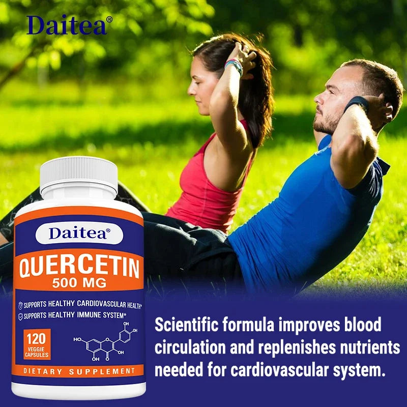 Daitea Quercetin 500mg 120 Veggie Capsules Supplement - Non-GMO - Gluten Free - Supports Overall Health & Well Being Peaceful Pleasures Health and Wellness