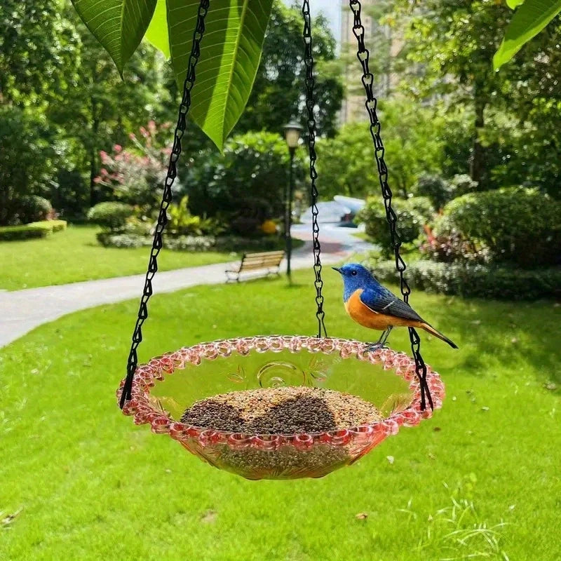 Hanging Bird Bath & Feeder Tray – Garden Wildlife Water Bowl