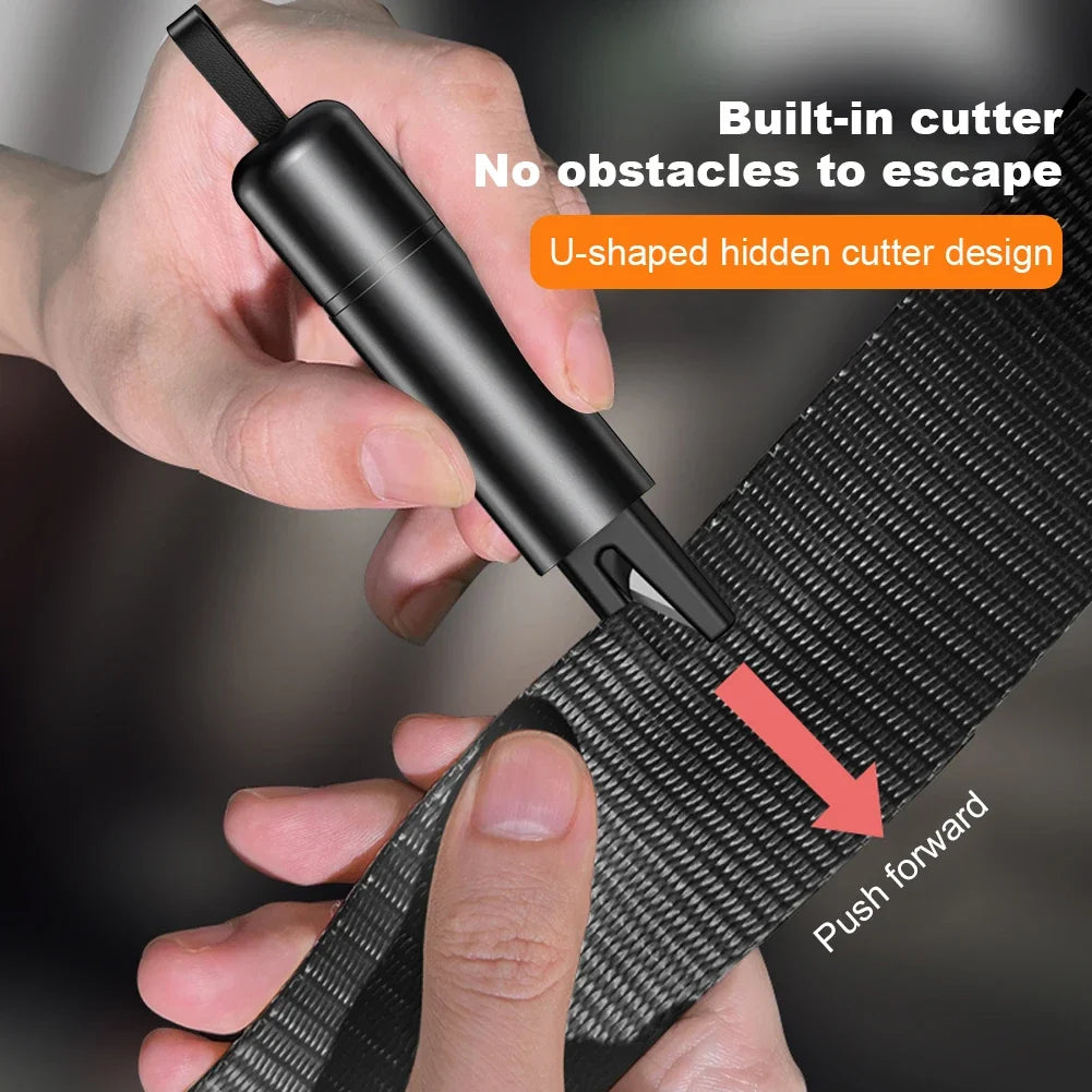 Car Safety Hammer Auto Emergency Glass Window Breaker Seat Belt Cutter Aluminum Alloy Life-Saving Emergency Tools Escape Hammer Peaceful Pleasures Health and Wellness