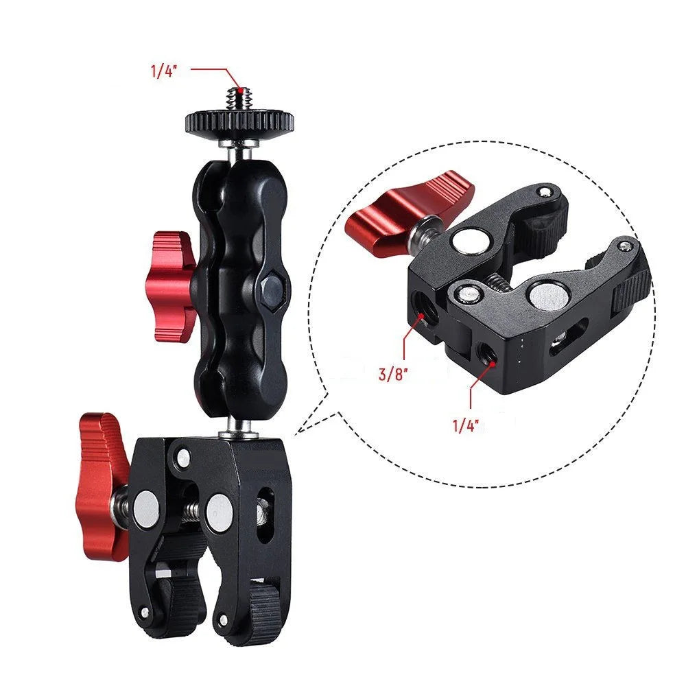 360° Magic Arm Super Clamp Ball Head for DSLR GoPro LED Phone Camera Clamp Mount Peaceful Pleasures Health and Wellness