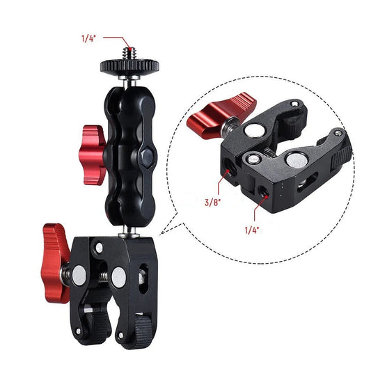 360° Magic Arm Super Clamp Ball Head for DSLR GoPro LED Phone Camera Clamp Mount Peaceful Pleasures Health and Wellness