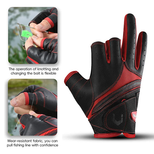 Half Finger Anti-Slip Sports Gloves | PU Leather 2-Piece Set Half Finger Sports Gloves Oasis Select