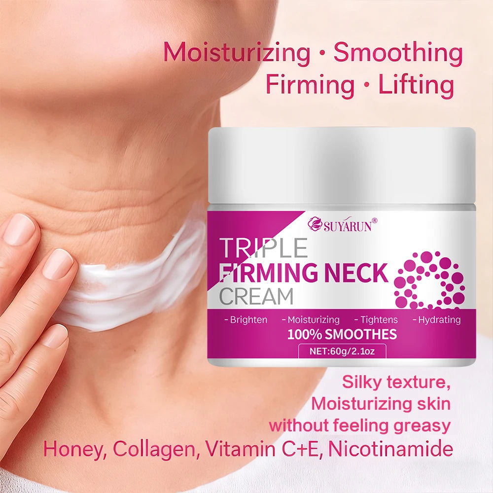 SUYARUN Triple Lifting Neck Cream - Anti-Aging Hyaluronic Acid Collagen Retinol Firming Moisturizer for Wrinkles & Sagging Skin. Peaceful Pleasures Health and Wellness
