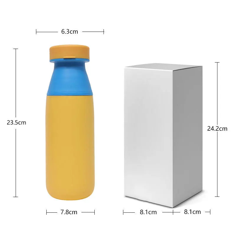 500ml Popular 304 Stainless Steel Vacuum Cup, Creative Double-drinking Milk Cup, Portable Outdoor Sports Water Cup Peaceful Pleasures Health and Wellness