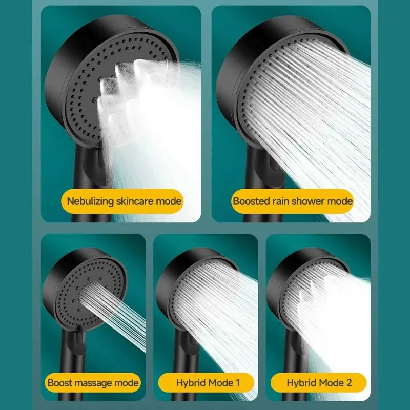DOCO LAB 6-Mode Handheld Shower Head | Pressure Boost & Massage