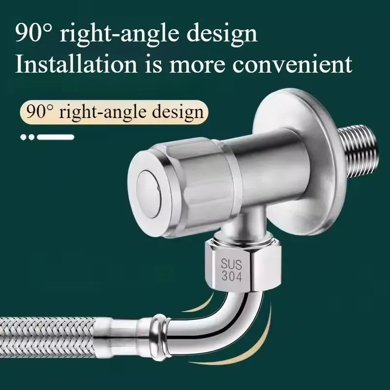 Stainless Steel Braided Flexible Hose 90° Elbow Water Inlet Pipe
