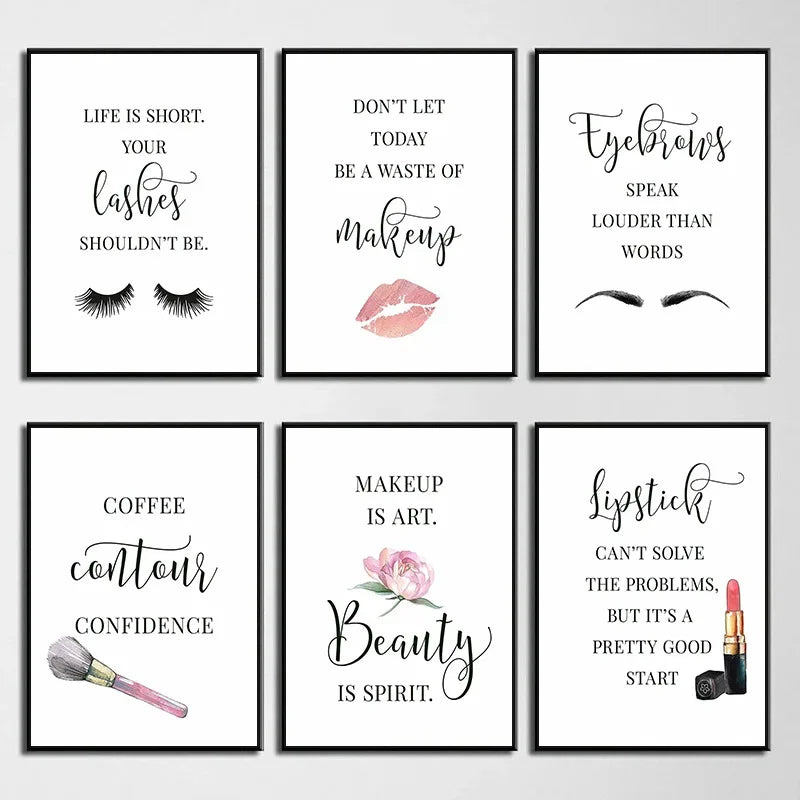 Makeup Quote Canvas Wall Art | Beauty Salon Decor Print