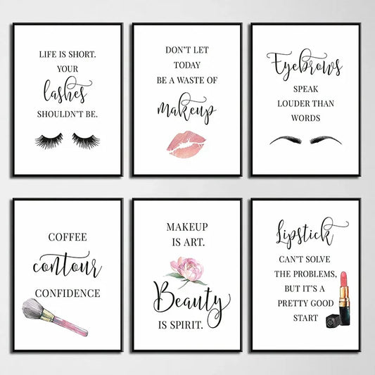 Makeup Quote Canvas Wall Art | Beauty Salon Decor Print Canvas Wall Art Peaceful Pleasures Health and Wellness