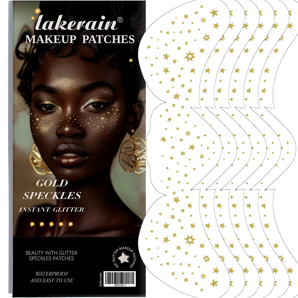 Glitter Freckle Face Tattoo Patches – 6 Sheets Sparkle Makeup Temporary Face Tattoo Peaceful Pleasures Health and Wellness
