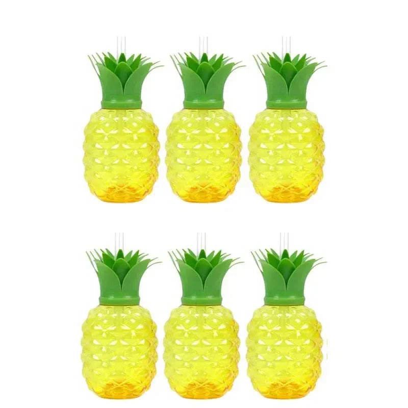Plastic Pineapple Cup Birthday Decorations Wedding Straws Party Supplies Tropical Summer Beach Centerpiece Swimming Pool Event Peaceful Pleasures Health and Wellness pineapple cups 500ml