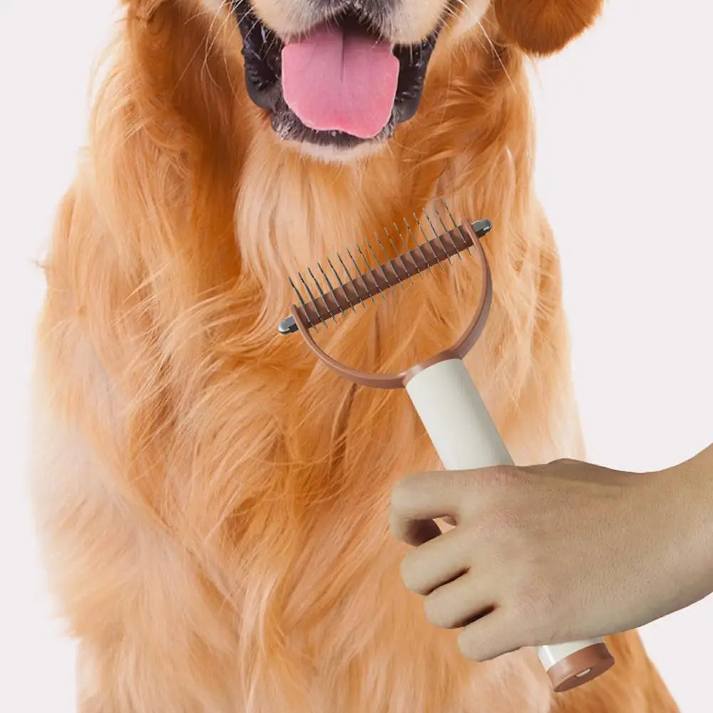 Pet Hair Knotted Comb Cat Dog Sticky Hair Paper Pet Double-sided Open Knot Combing Artifact 2-in-1 Hair Removal Brush Pet Comb Peaceful Pleasures Health and Wellness