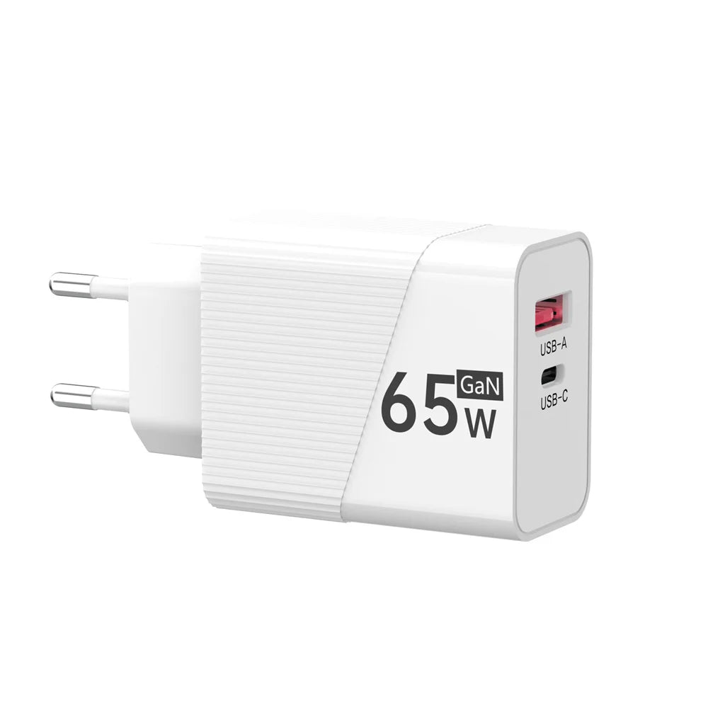 65W GaN USB-C Fast Charger – EU/US/UK Plug | iPhone & Samsung