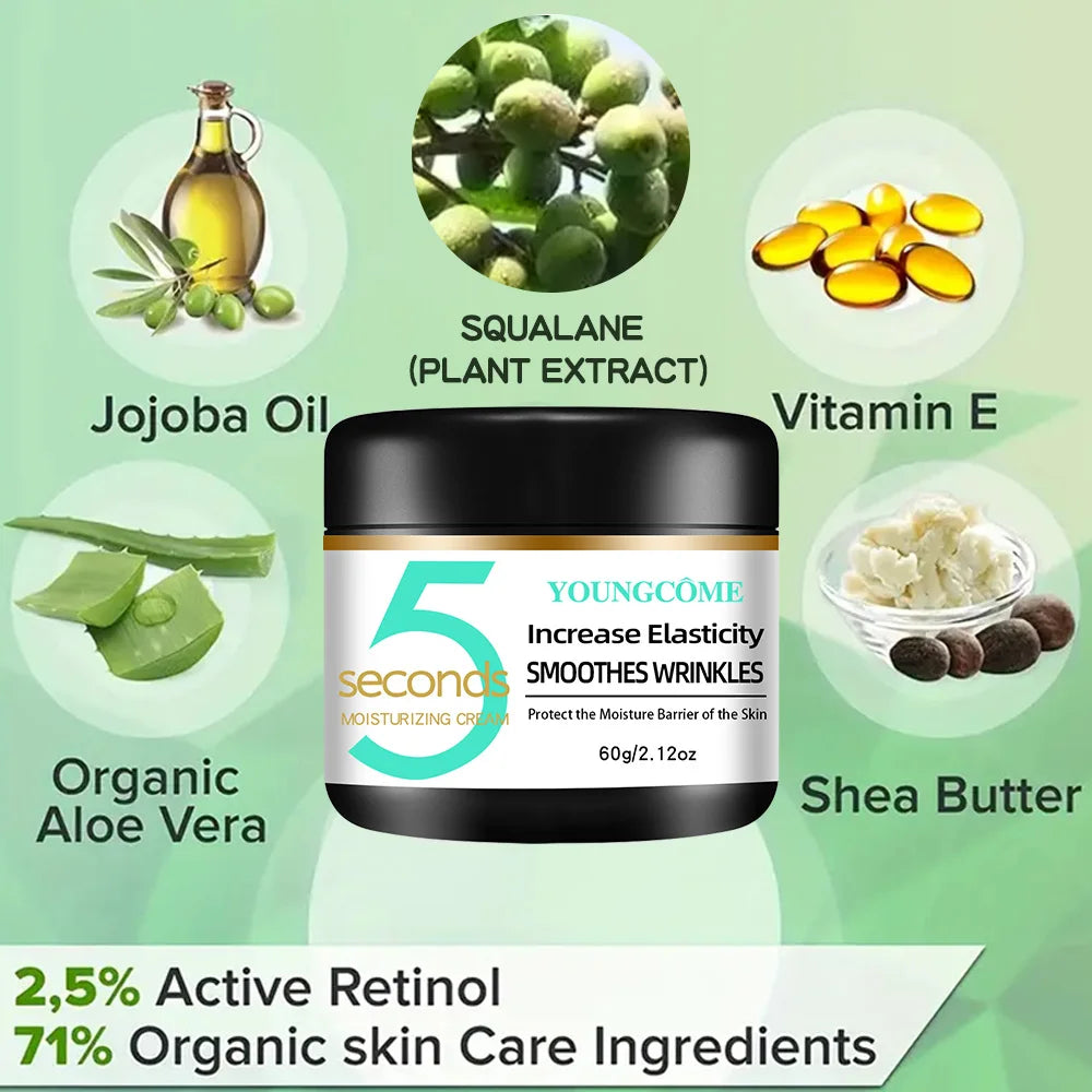 "Anti-Wrinkle Magic Cream – Retinol & Collagen Infused, 5S Fast Absorbing for Plumper Skin, Fine Lines Reduction 30G/60G" Peaceful Pleasures Health and Wellness
