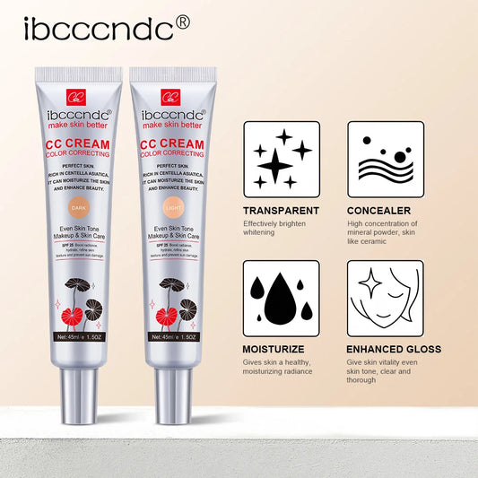Correcting CC Cream Moisturizing Waterproof Anti-sweat Makeup Before Concealer Lasting Women Makeup Protect Skin Make Peaceful Pleasures Health and Wellness
