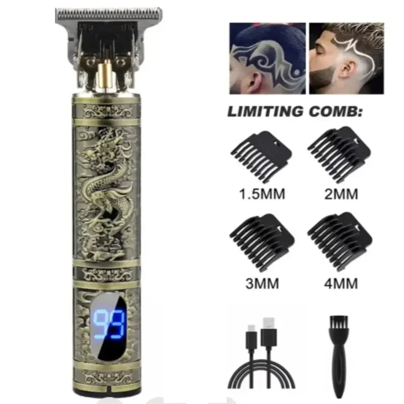 T9 LCD Electric Hair Clipper Oil Shaving Head Electric Pusher Carving Electric Shaver Rechargeble Hair Trimmer for Men Care Peaceful Pleasures Health and Wellness