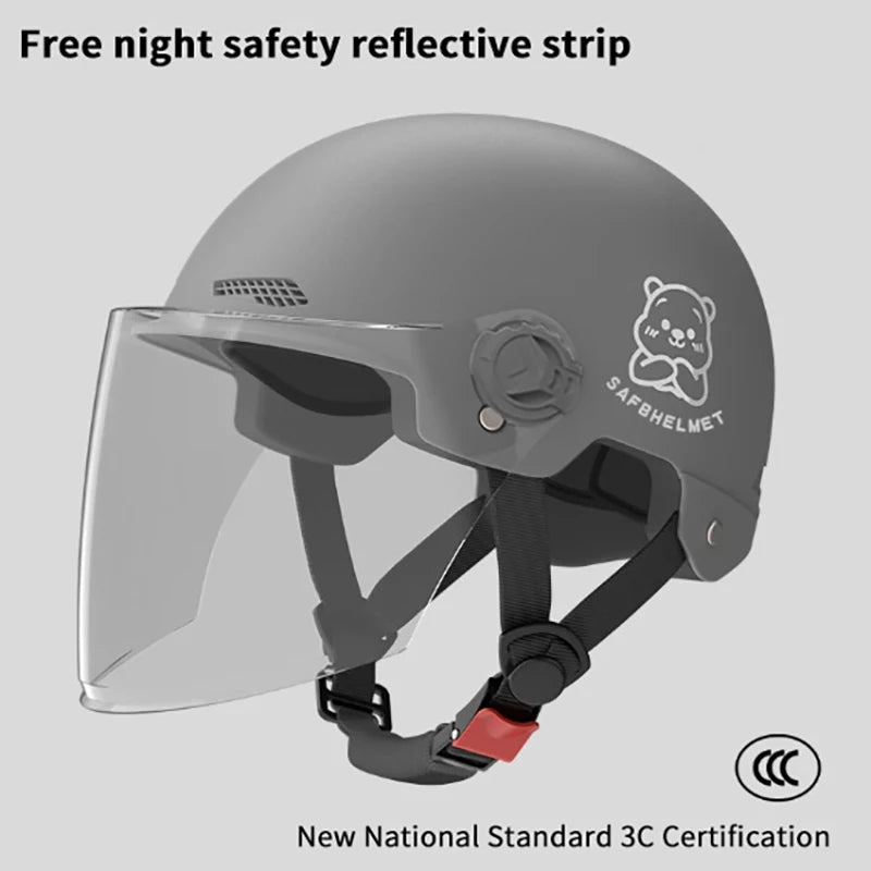 3C Certified E-Bike Half Helmet with HD Glasses | Unisex
