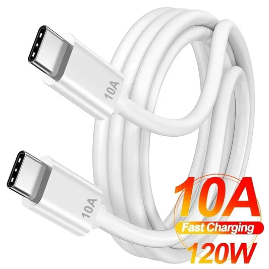 120W Dual USB-C Fast Charging Cable 10A | iPhone & Samsung USB-C Charging Cable Peaceful Pleasures Health and Wellness
