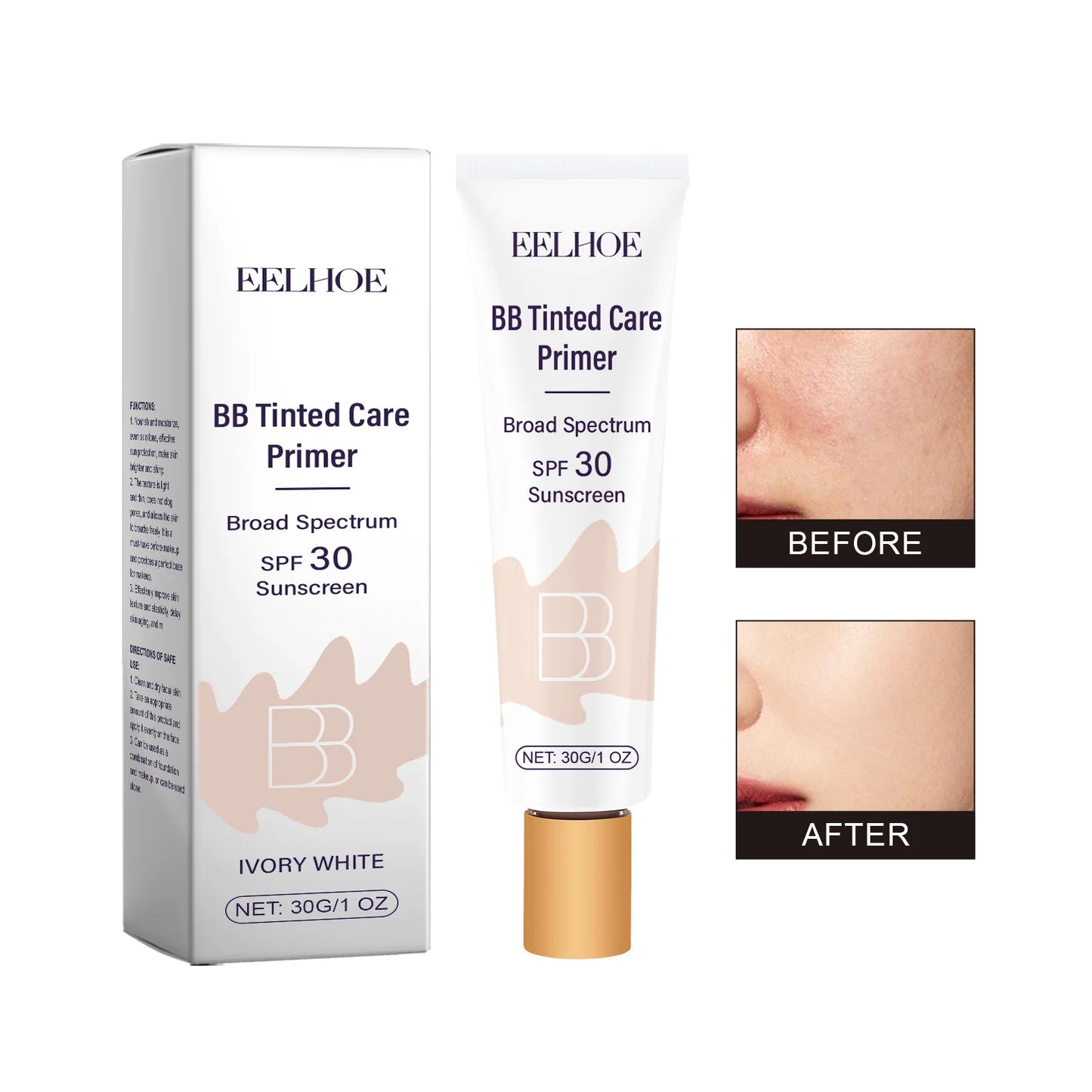 BB Cream SPF 30+ Tinted Moisturizer – Hydrating Full Coverage