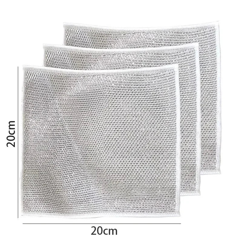 Steel Wire Dishcloth | Wet & Dry Kitchen Cleaning Cloth