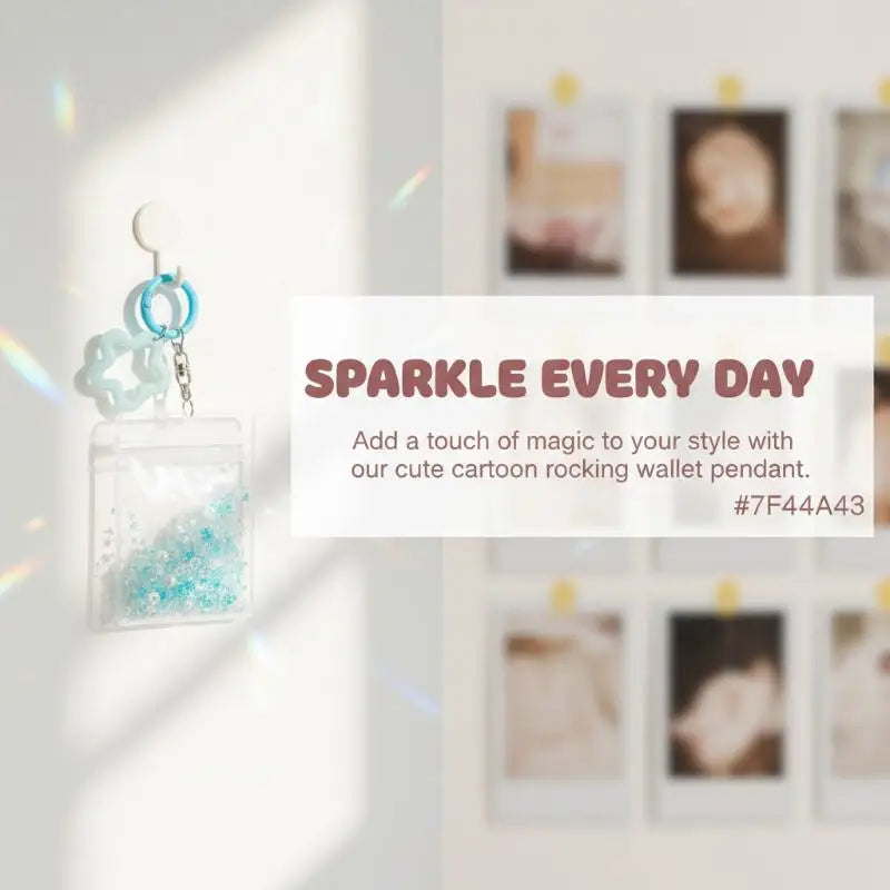 Mini Cartoon Bag Charm Pendant – Glitter Keychain Ornament