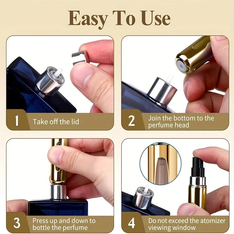 6-Pack 5ml Travel Perfume Spray Bottles | Refillable Atomizer