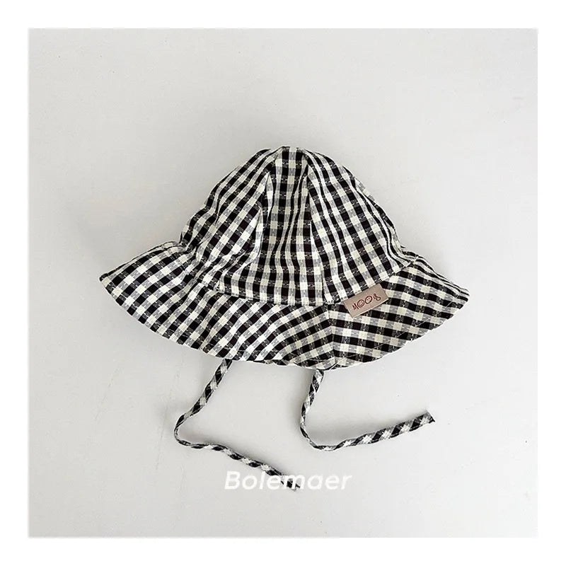 Baby Wide Brim Plaid Bucket Sun Hat | Cotton, Boys & Girls