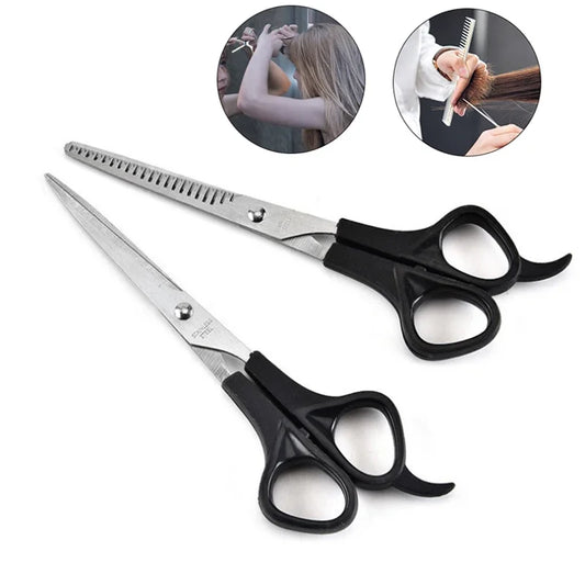 2pcs Stainless Steel Hair Clippers Set Cutting and Thinning Scissors Barber Accessories Salon Hairdressing Shears Wholesale Peaceful Pleasures Health and Wellness