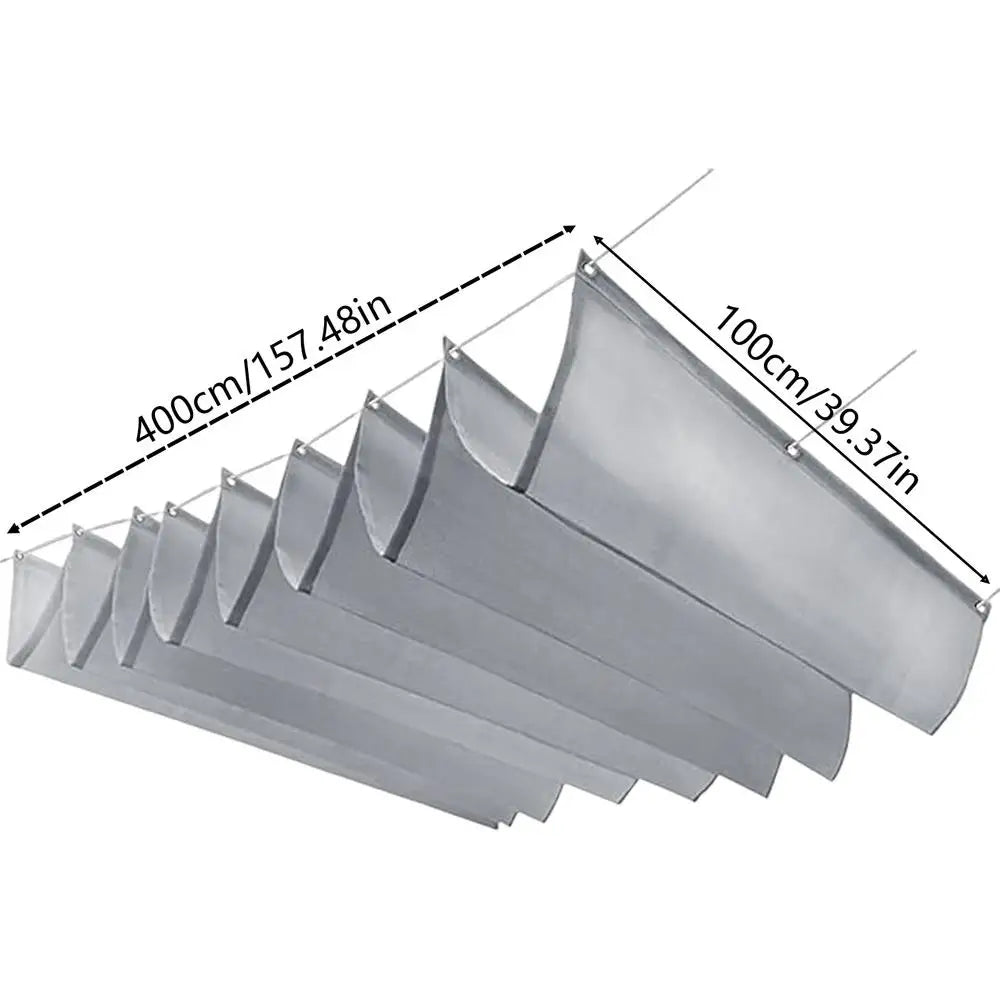 Heavy Duty Waterproof Retractable Shade Sail | Wavy Patio Tarp