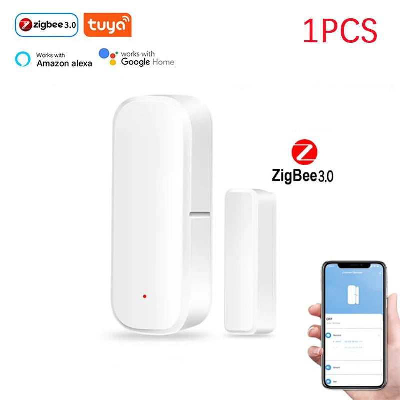 Tuya Zigbee Door Window Sensor Wireless Door Open Closed Detector Smart Home Alarm Security Protection for Home Assistant Peaceful Pleasures Health and Wellness 1pcs