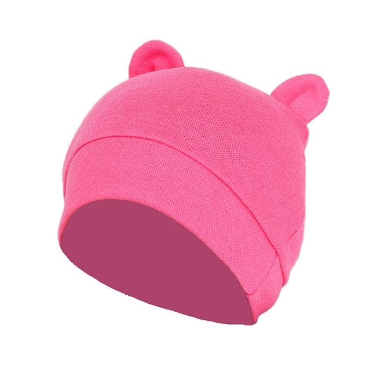 Infant Cotton Baby Bonnet Hospital Hat | Soft Solid Color 0-24M