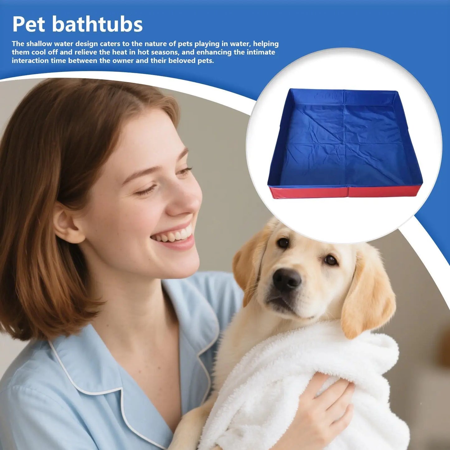 Foldable PVC Pet Pool – Anti-Slip Dog & Cat Bathing Tub